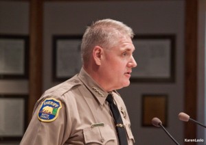 photo by Karen LasloButte County Sheriff Kory Honea advised the board to use its "political capital" on defeating SB54.