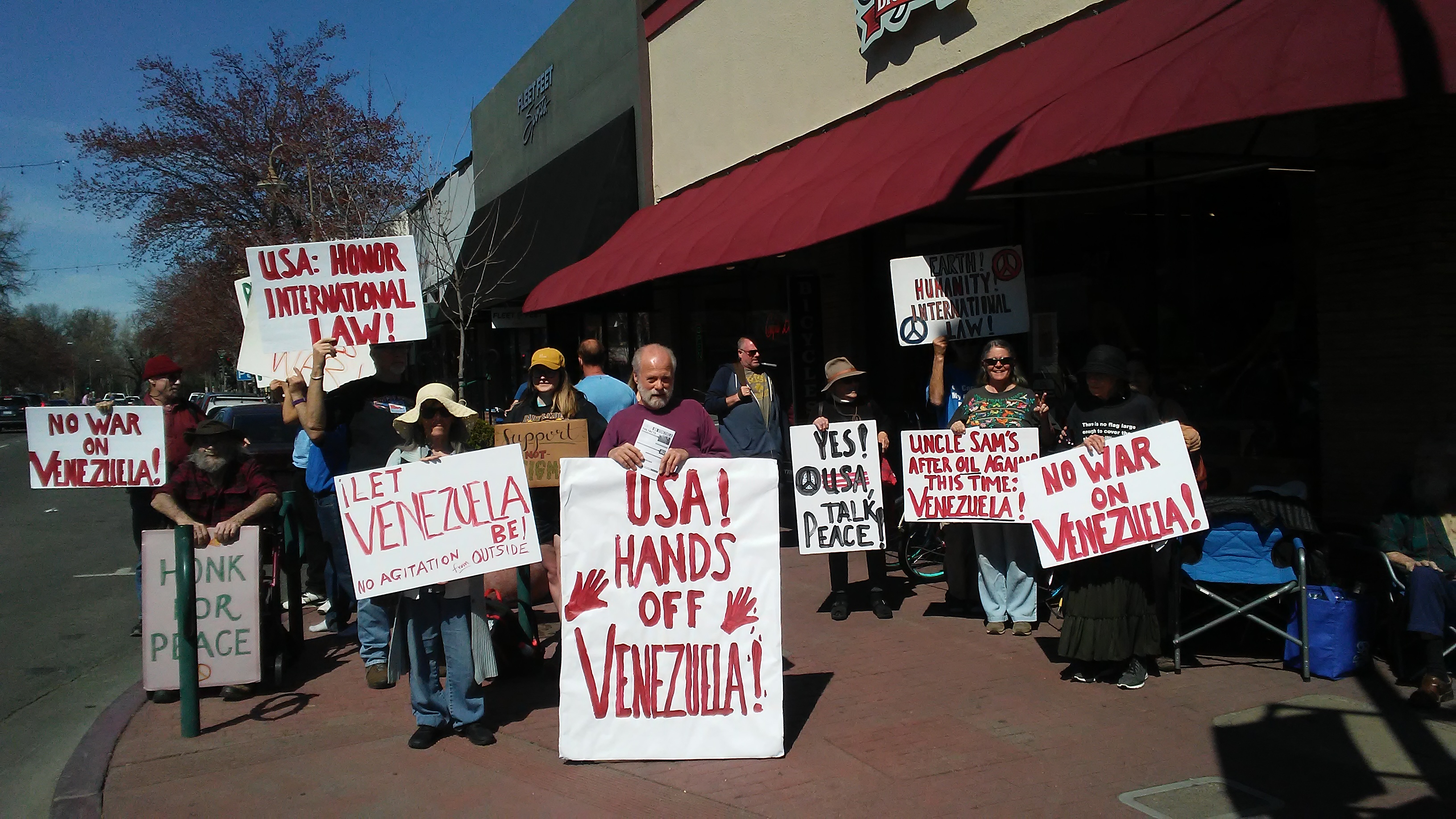 Chicoans take part in a national action against U.S. intervention in Venezuela