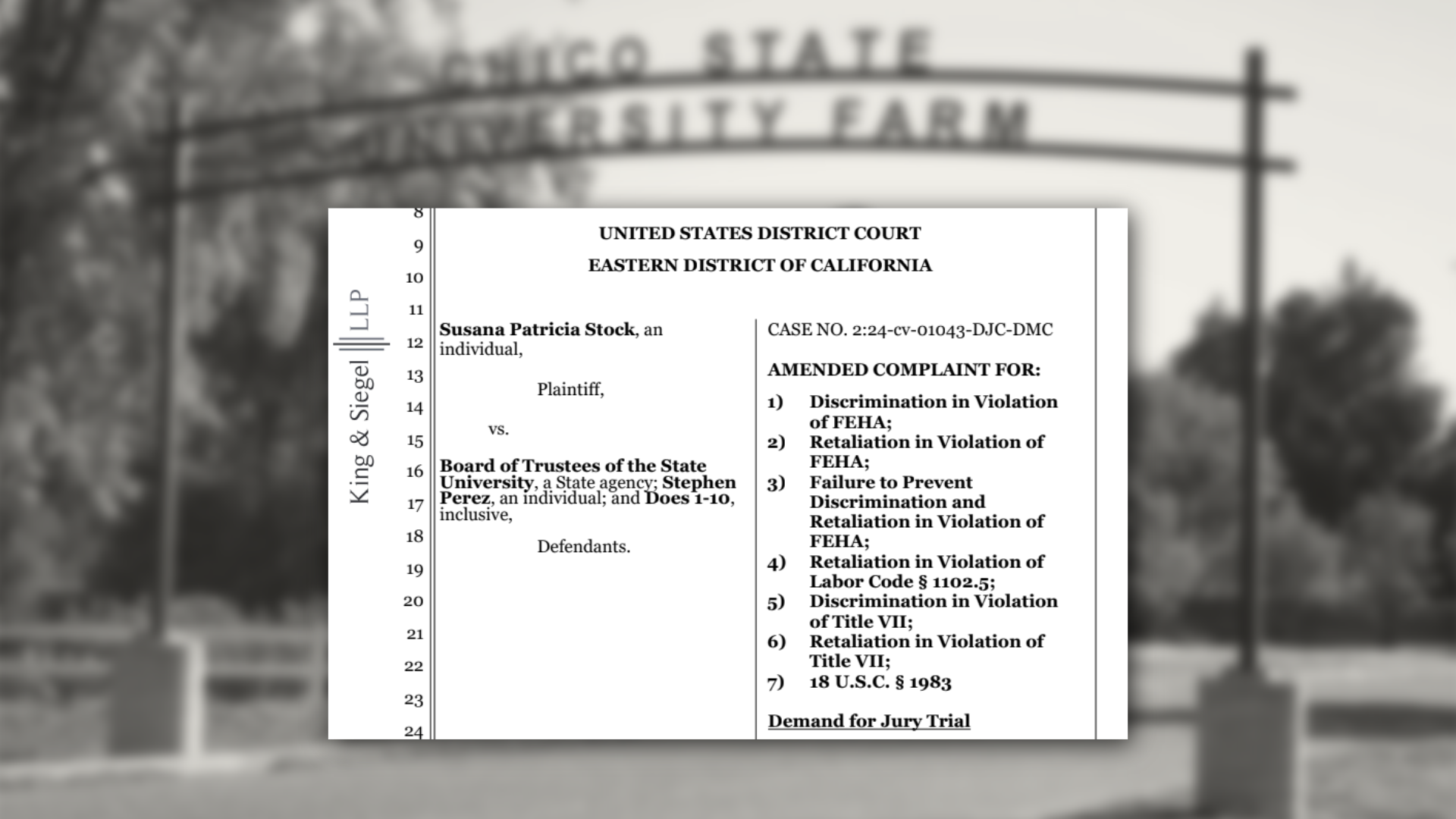 Former Ag dean sues Chico State president and CSU for alleged discrimination and retaliation