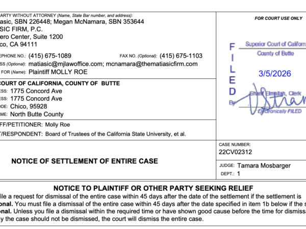 Sexual assault case closed against former Chico State math professor, CSU Board of Trustees