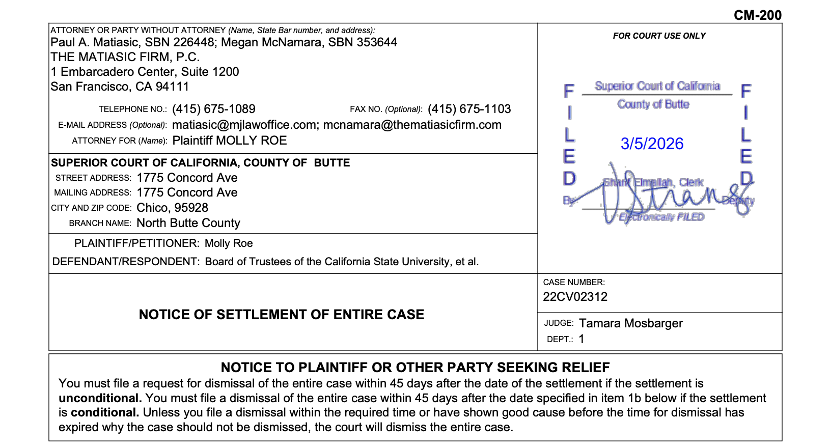 Sexual assault case closed against former Chico State math professor, CSU Board of Trustees